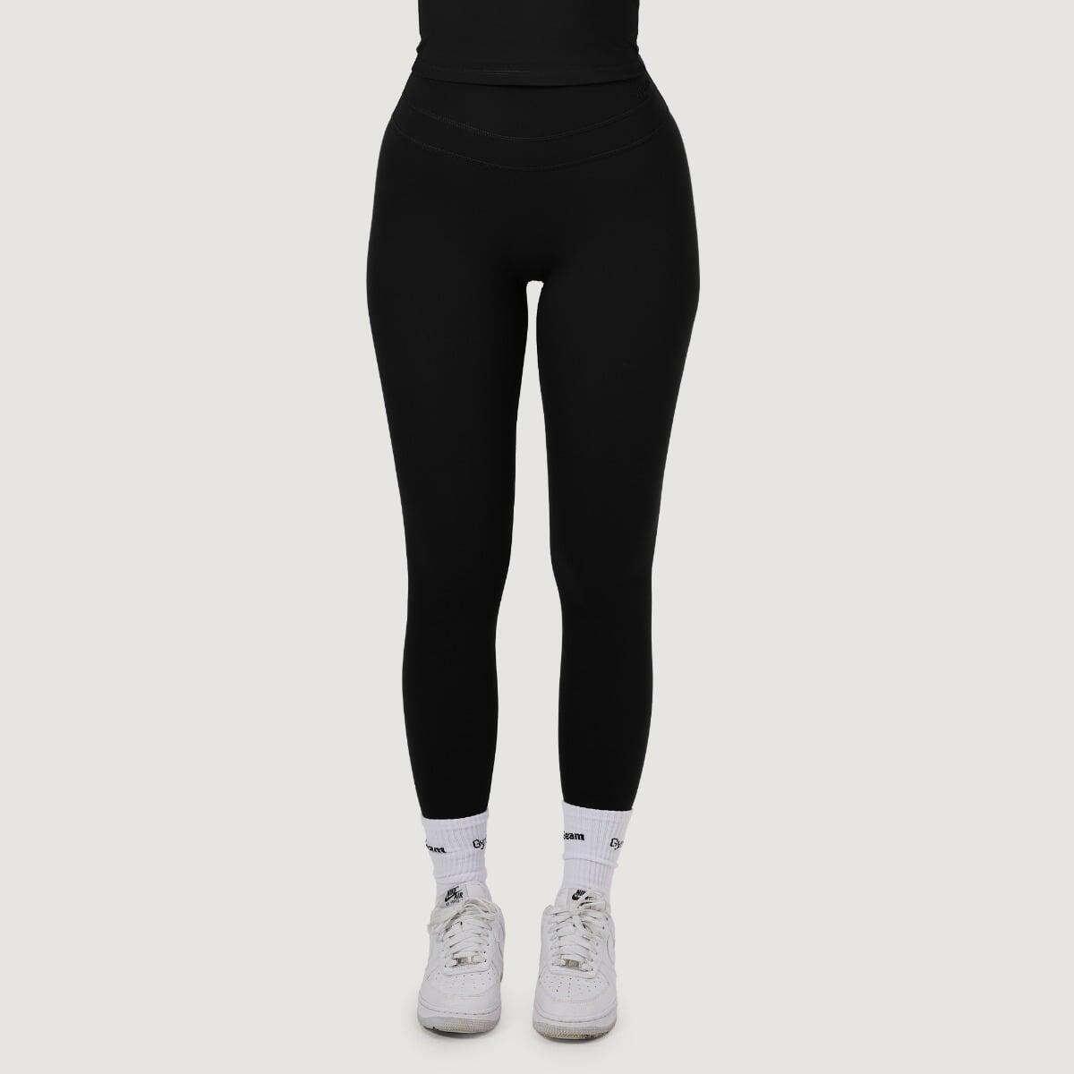 Legginsy damskie fitness z wysokim stanem czarne NEO 2/7