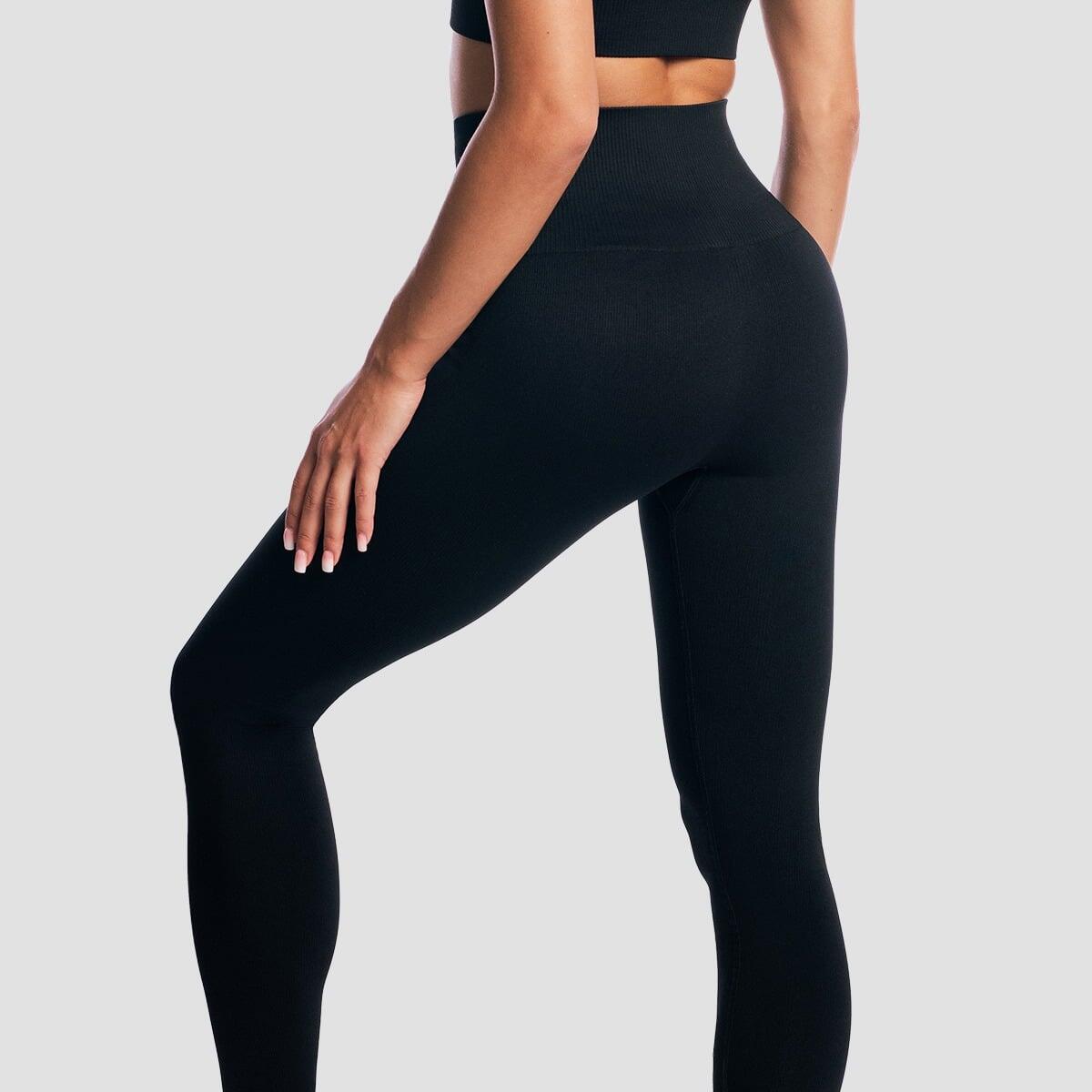 Legginsy damskie fitness bezszwowe GymBabe Black 2/7