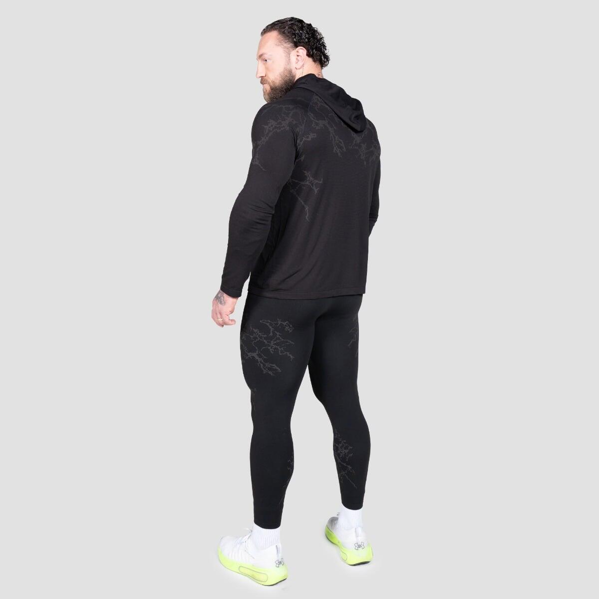 Legginsy męskie fitness bezszwowe slim czarne Static 5/7