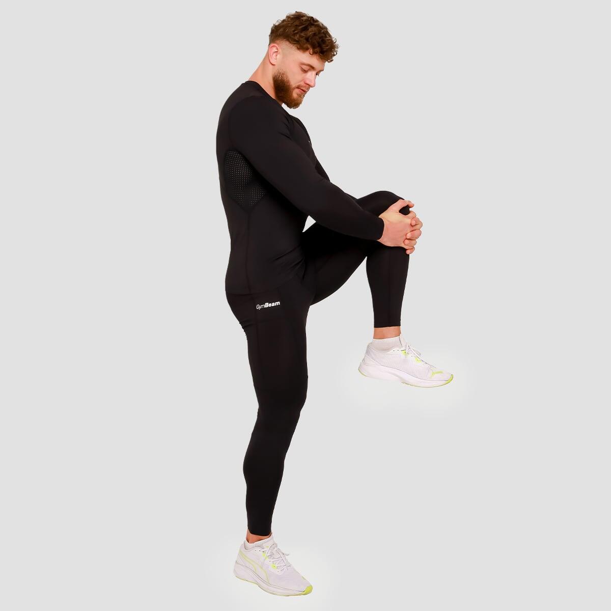 Leggings uomo palestra slim neri 5/7