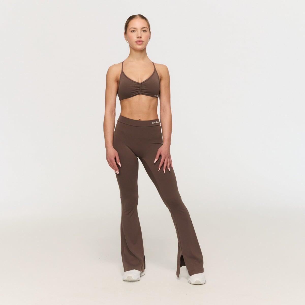 Pantaloni donna fitness slim marroni Fierce V-Back 4/6