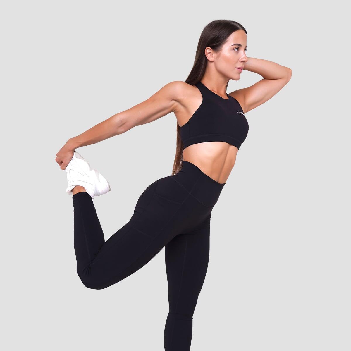 Legginsy damskie fitness z kieszeniami czarne Ignite 4/7