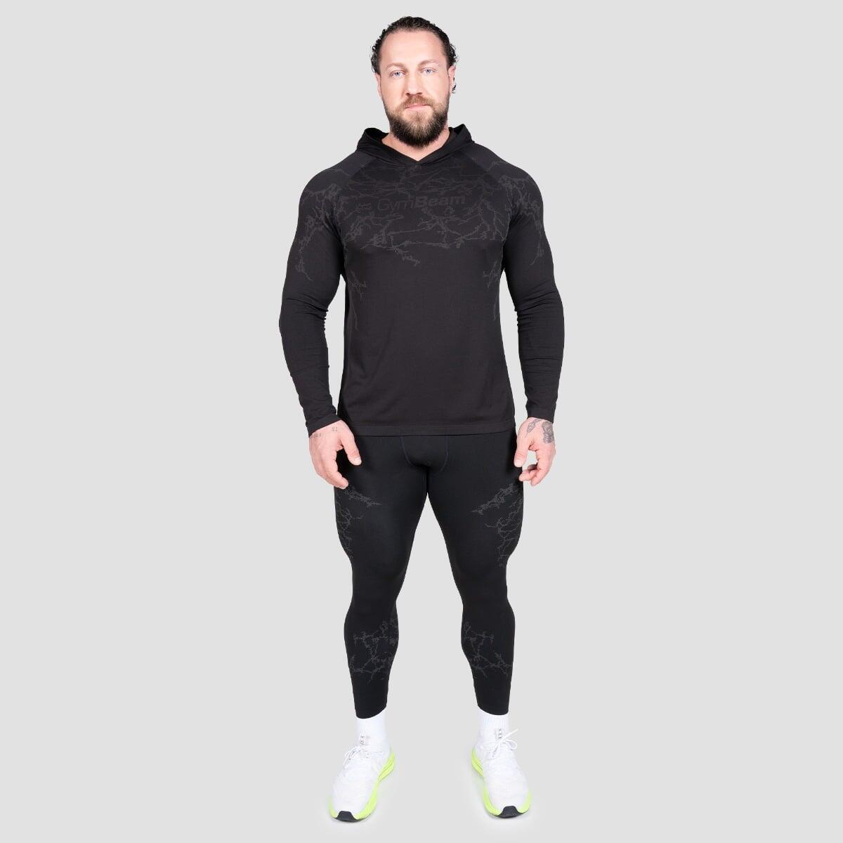 Legginsy męskie fitness bezszwowe slim czarne Static 4/7