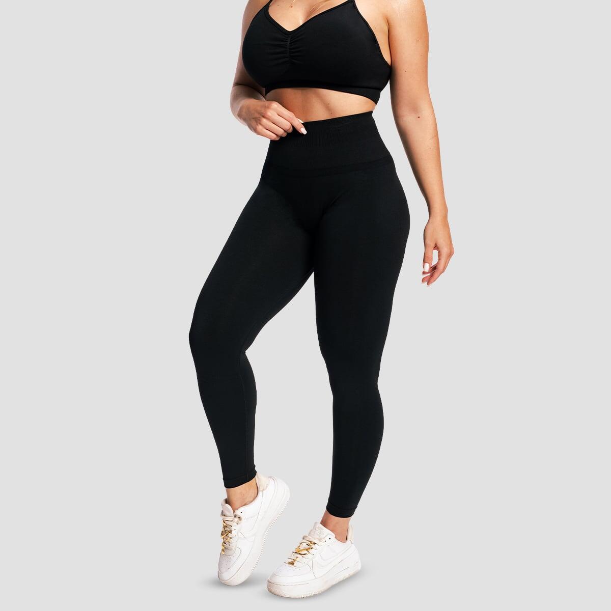 Legginsy damskie fitness bezszwowe czarne Sculpt Seamless 4/7