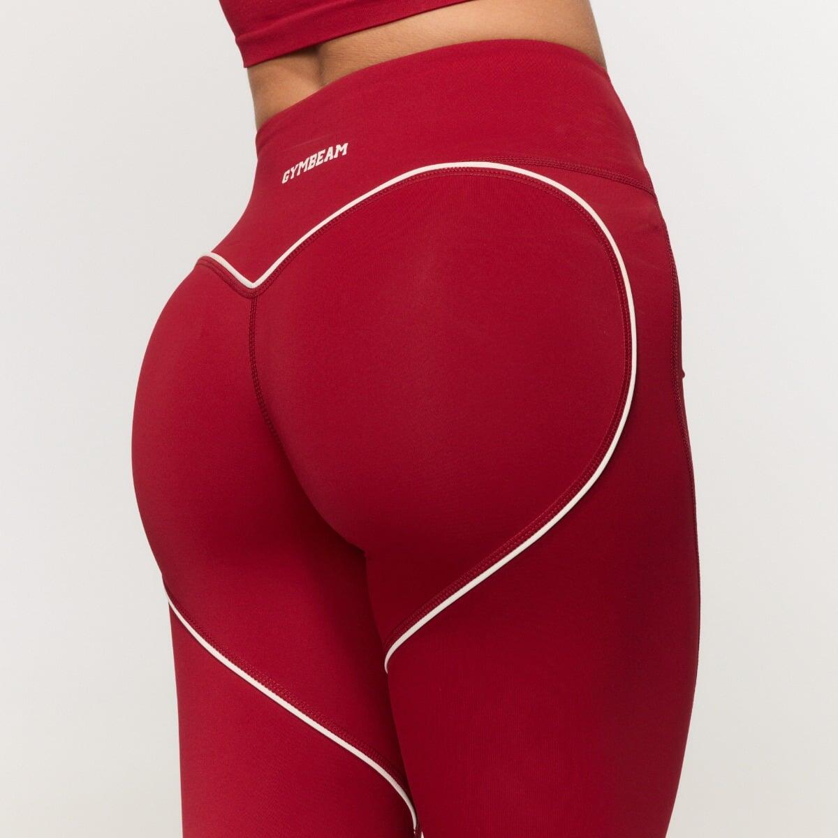 Legginsy damskie fitness z wysokim stanem czerwone Varsity 4/6