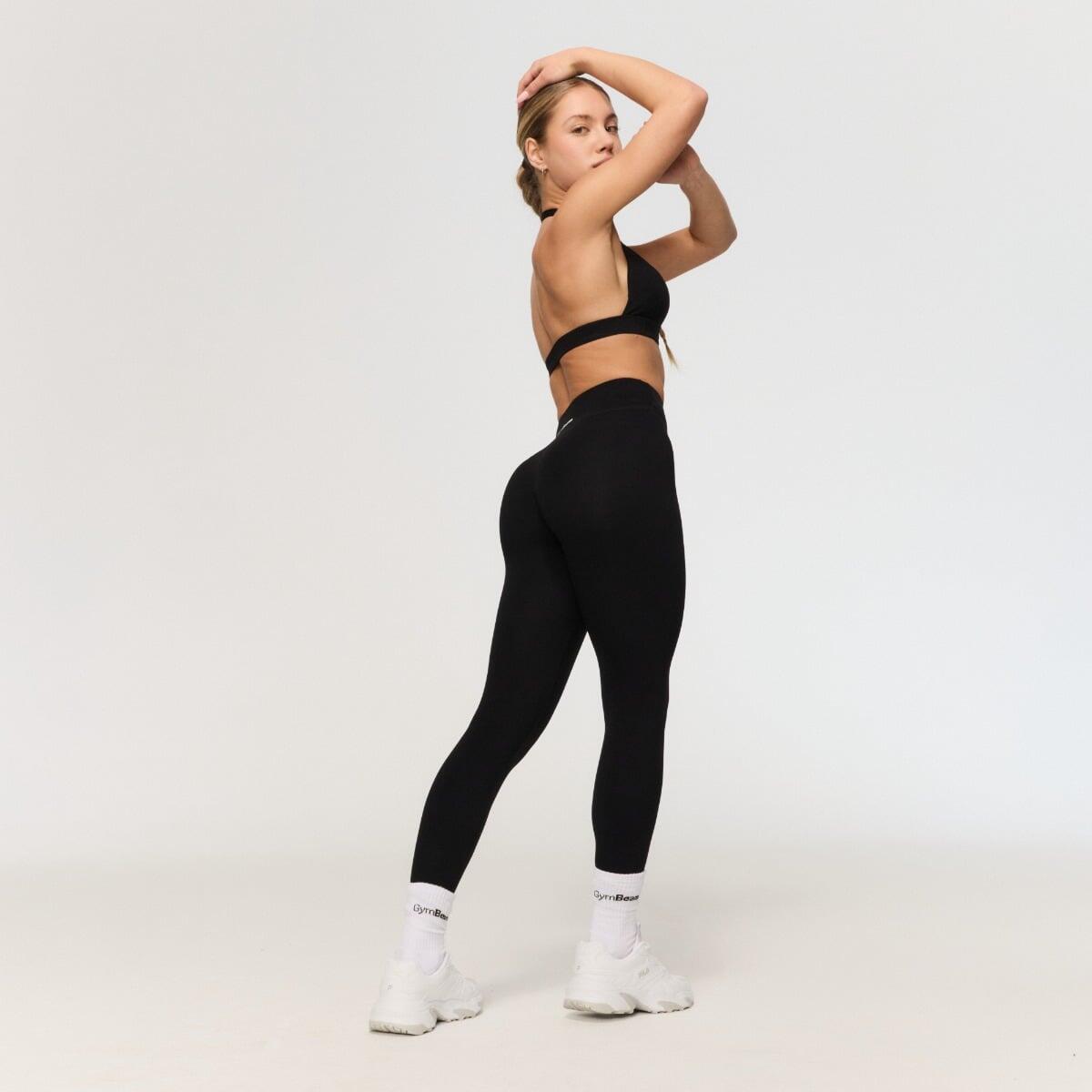 Leggings donna palestra slim neri Fierce 4/7