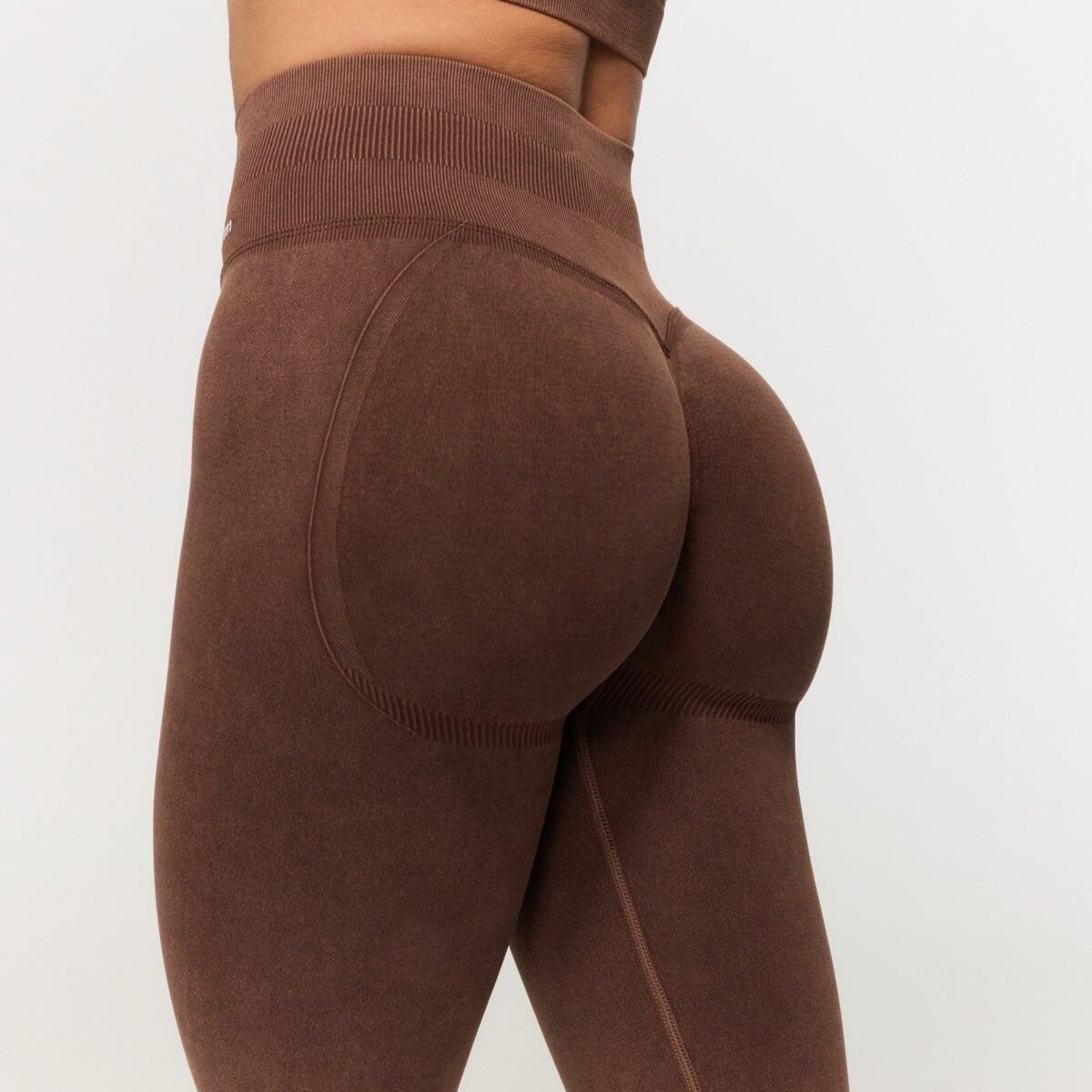 Leggings donna fitness seamless marroni Fierce 4/7