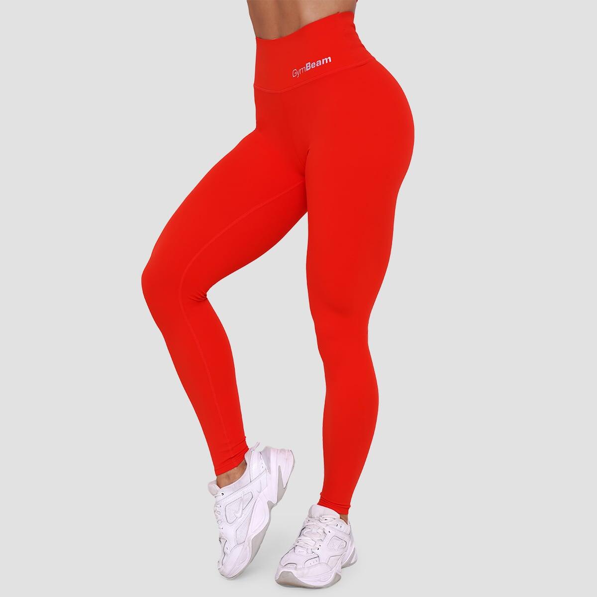 Legginsy damskie fitness z wysoką talią mandarynkowe BEAT 3/7