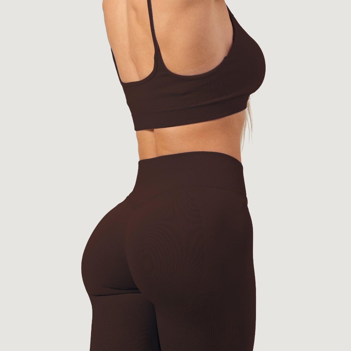 Legginsy damskie fitness bezszwowe z wysokim stanem Mocha NEO 4/7