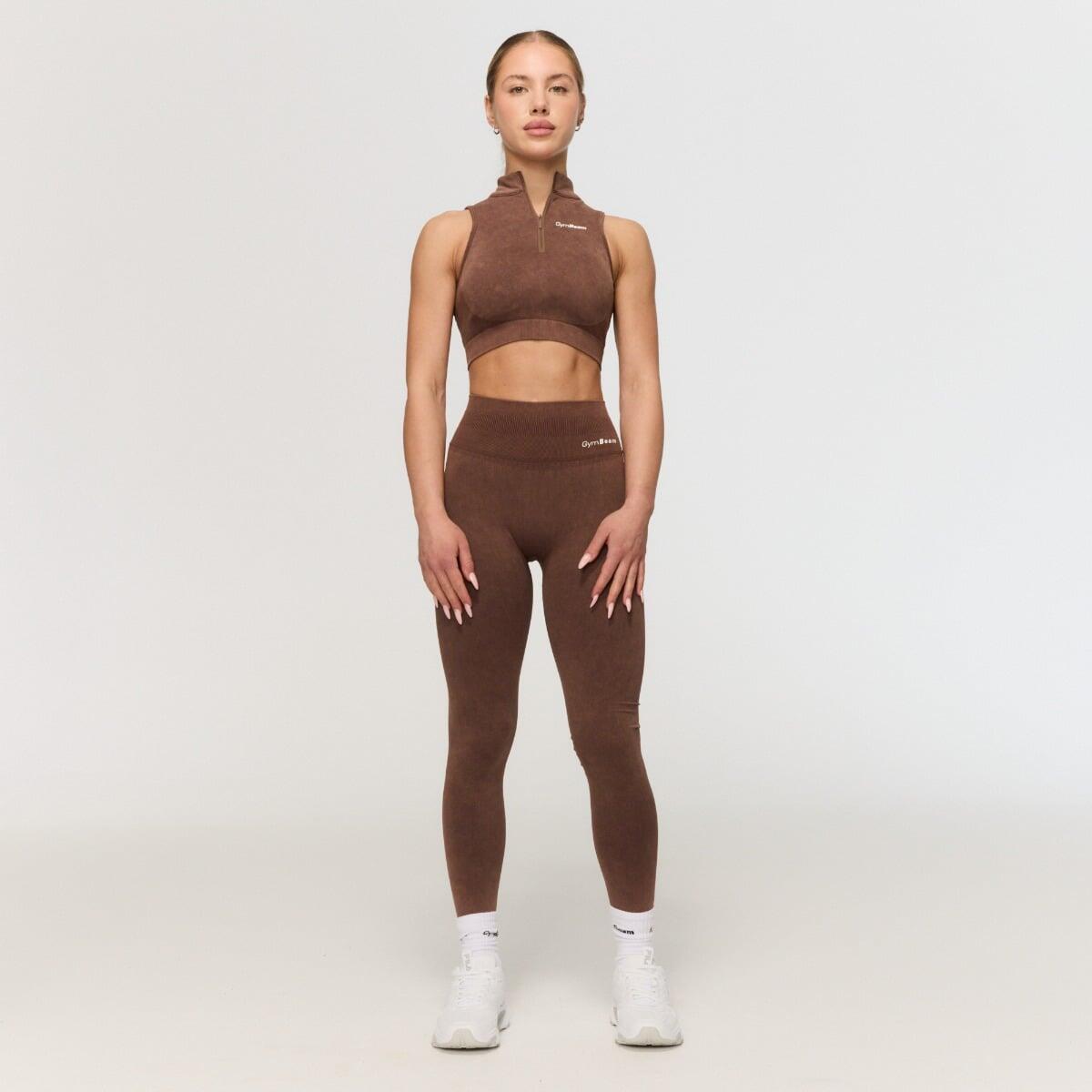 Leggings donna fitness seamless marroni Fierce 6/7