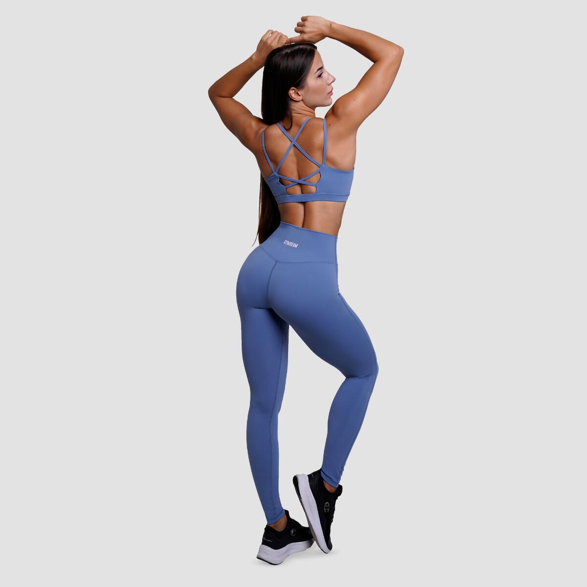 Legginsy damskie functional training z wysokim stanem niebieskie FIT 3/7