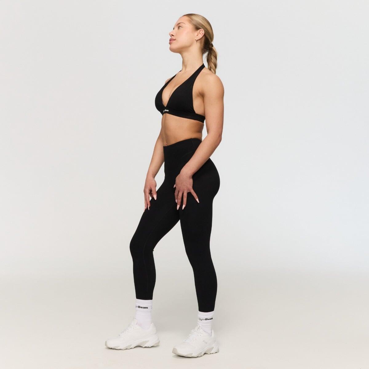 Leggings donna palestra slim neri Fierce 6/7