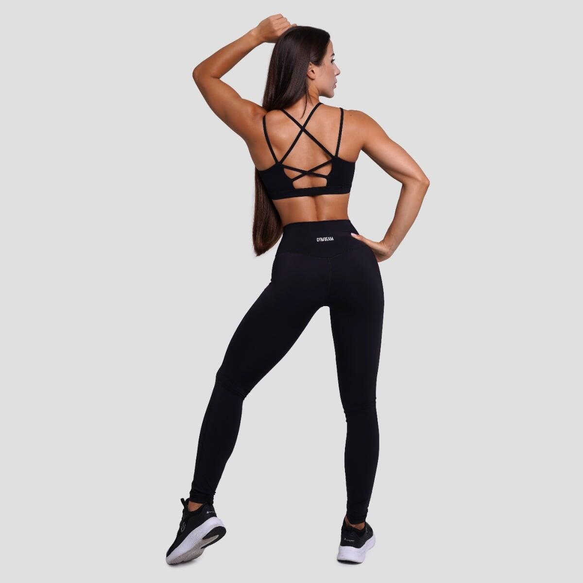 Legginsy damskie functional training z wysokim stanem czarne FIT 5/7