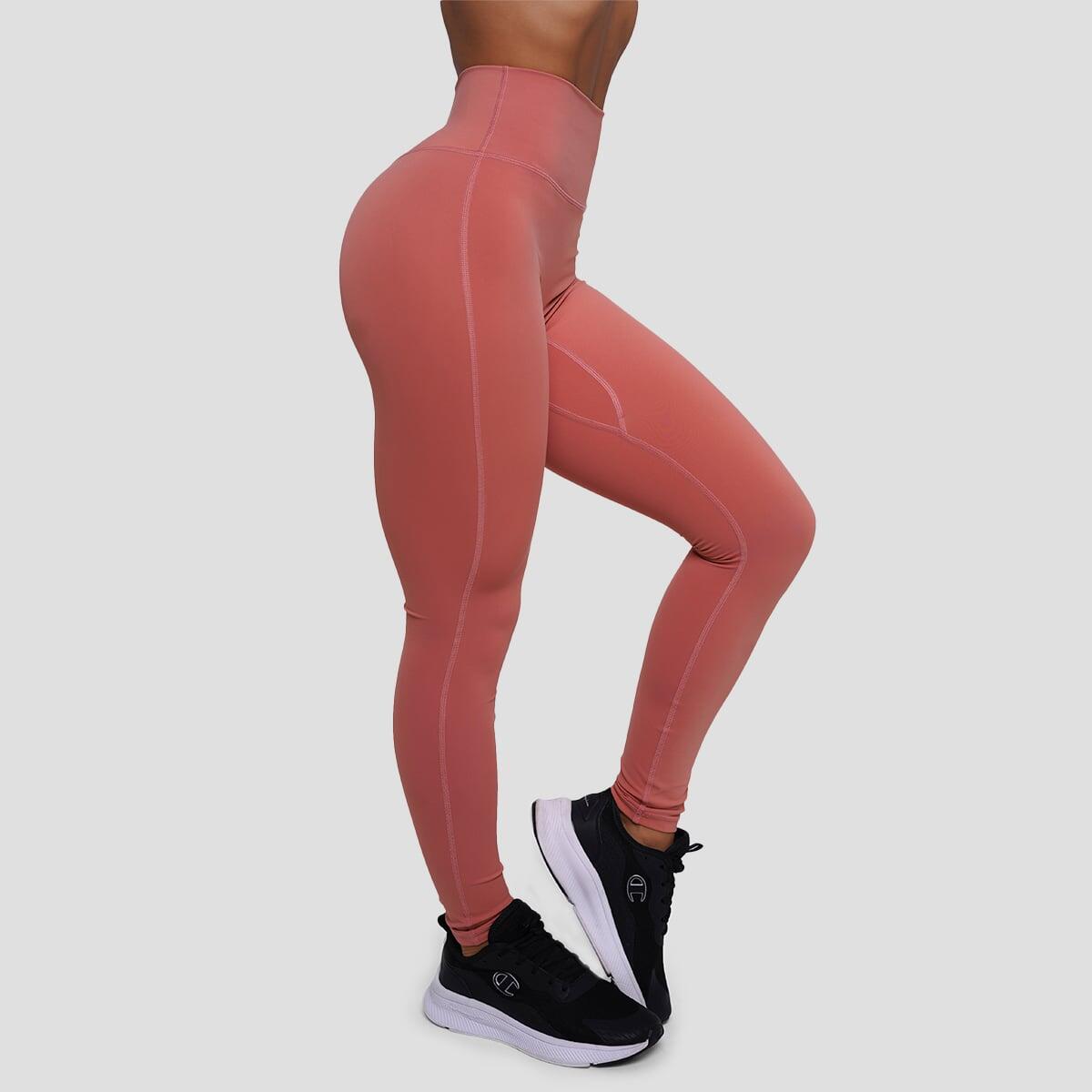 Legginsy damskie functional training z wysokim stanem łososiowe FIT 2/7
