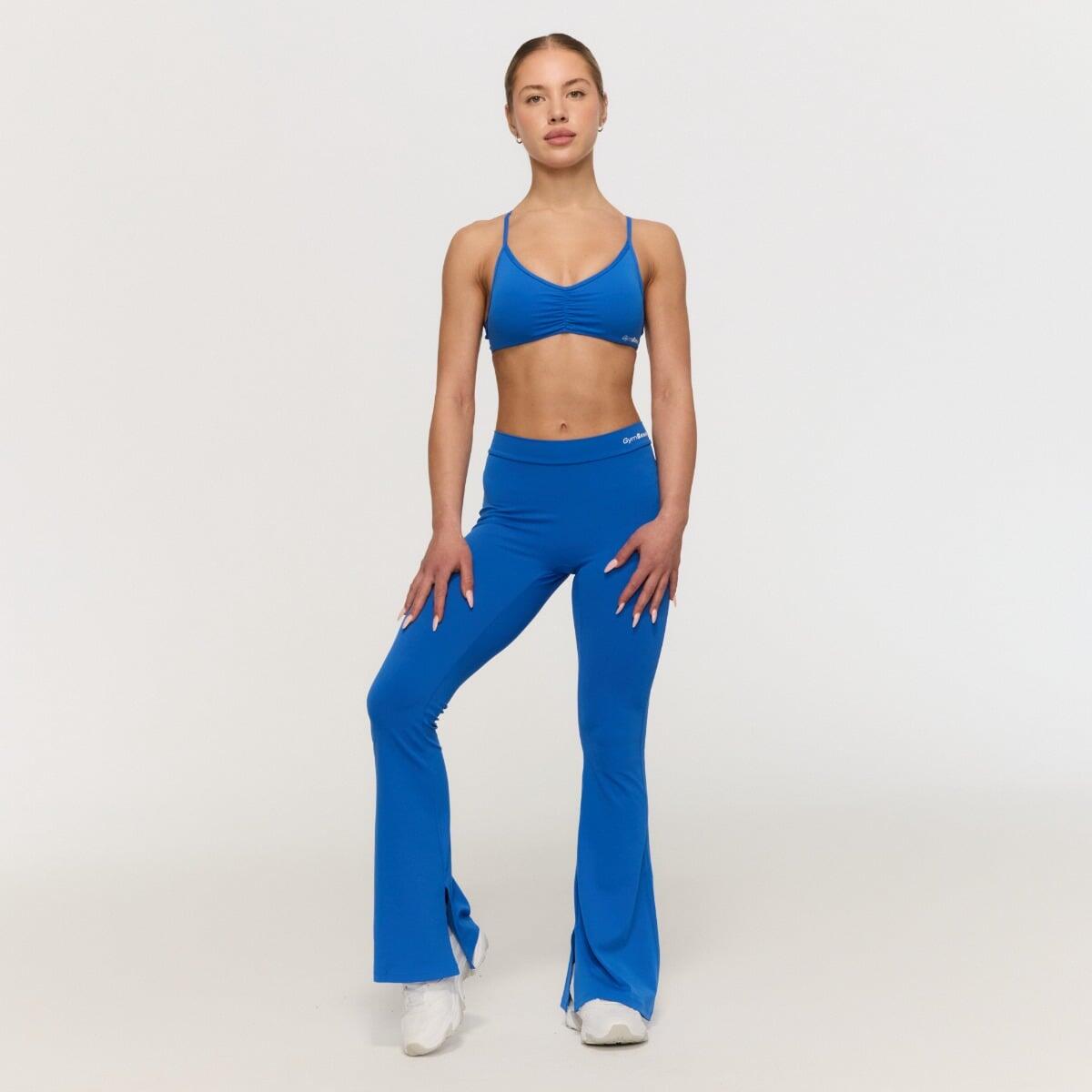 Biustonosz damski fitness ze skrzyżowanymi ramiączkami niebieski Fierce 5/7