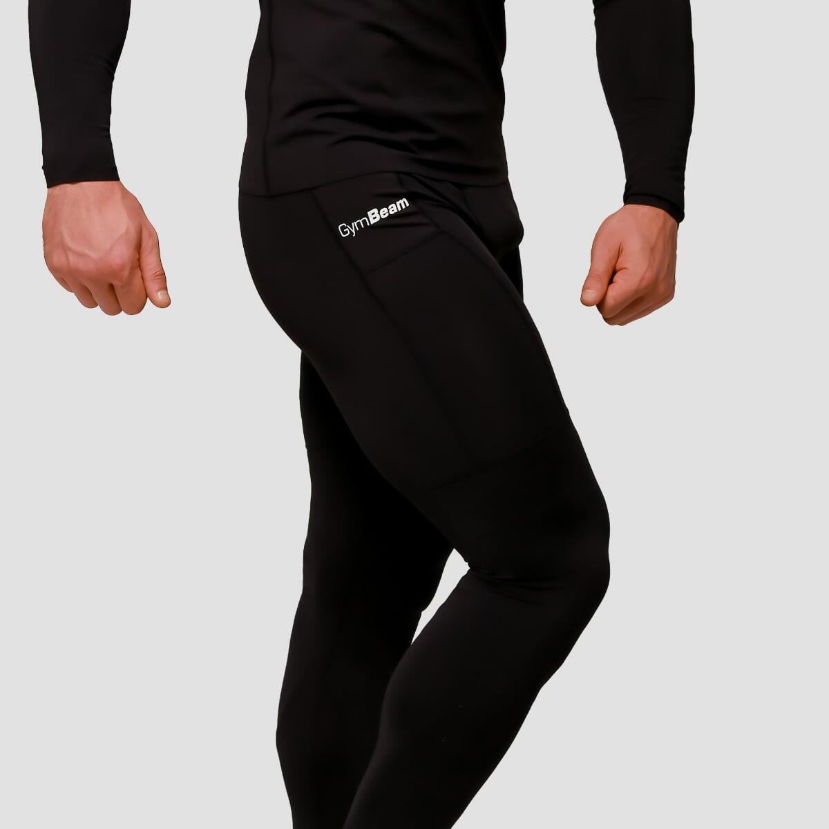 Legginsy męskie fitness kompresyjne czarne Mid 2/7