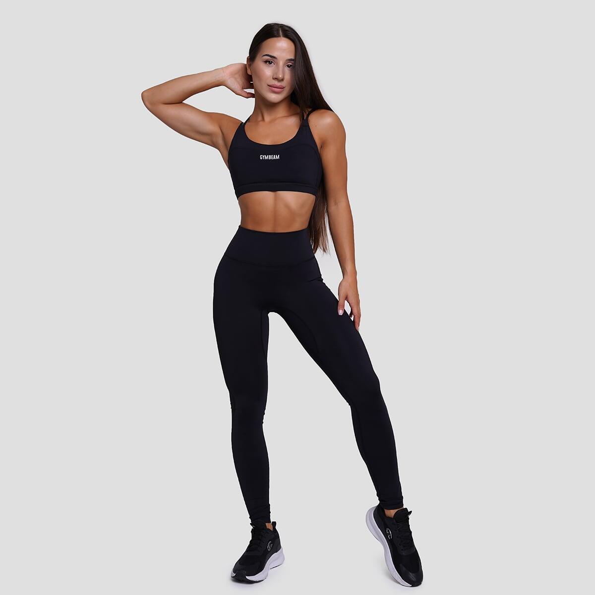 Legginsy damskie functional training z wysokim stanem czarne FIT 4/7