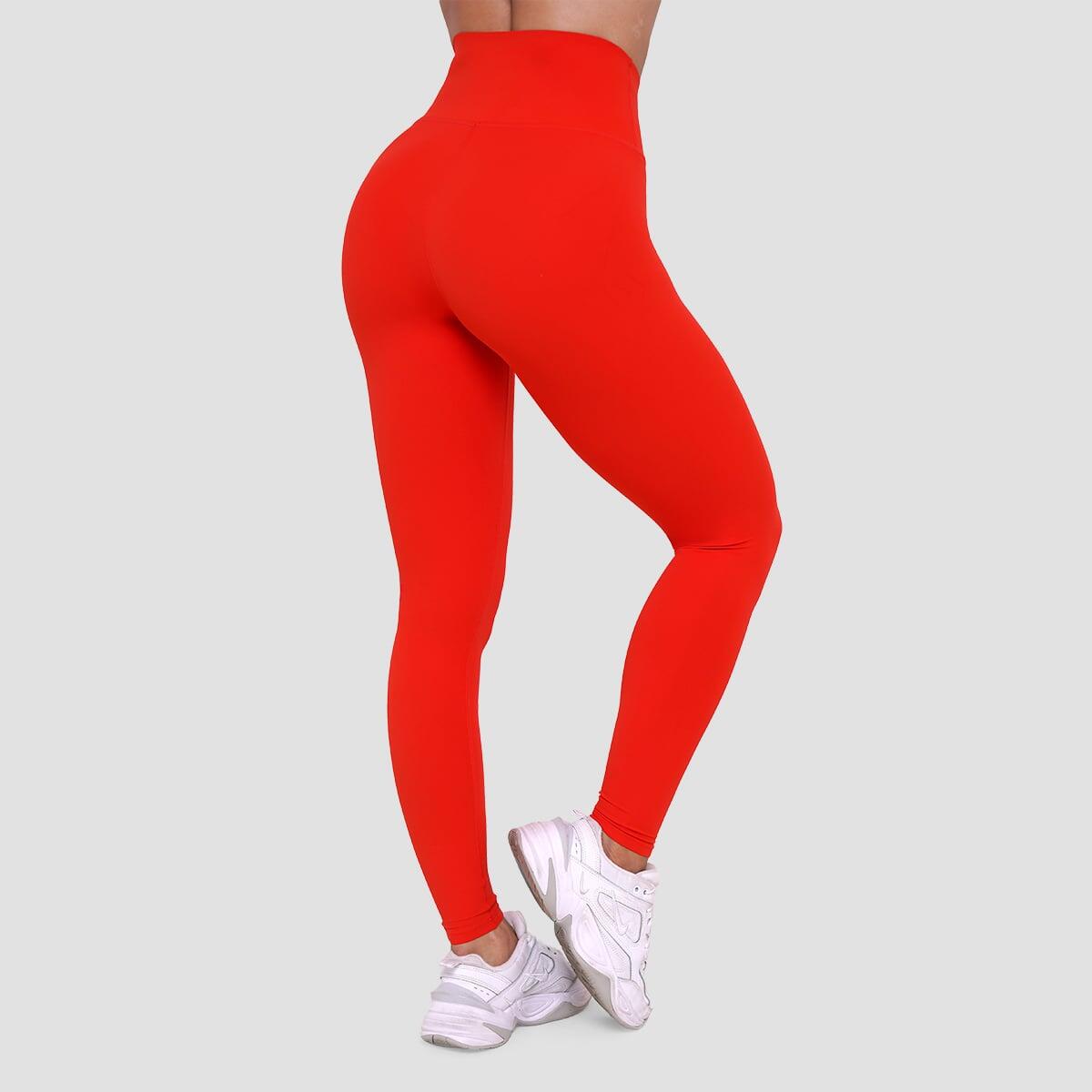Legginsy damskie fitness z wysoką talią mandarynkowe BEAT 4/7