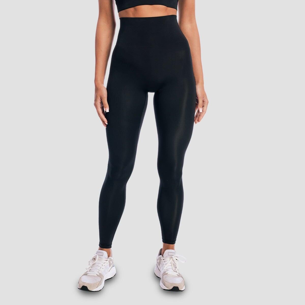Legginsy damskie fitness z wysoką talią czarne Aura 3/7