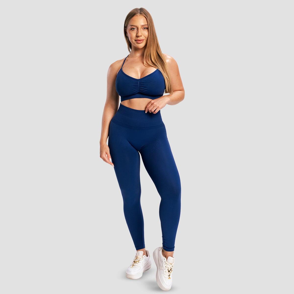 Legginsy damskie fitness bezszwowe granatowe Sculpt Seamless 5/7