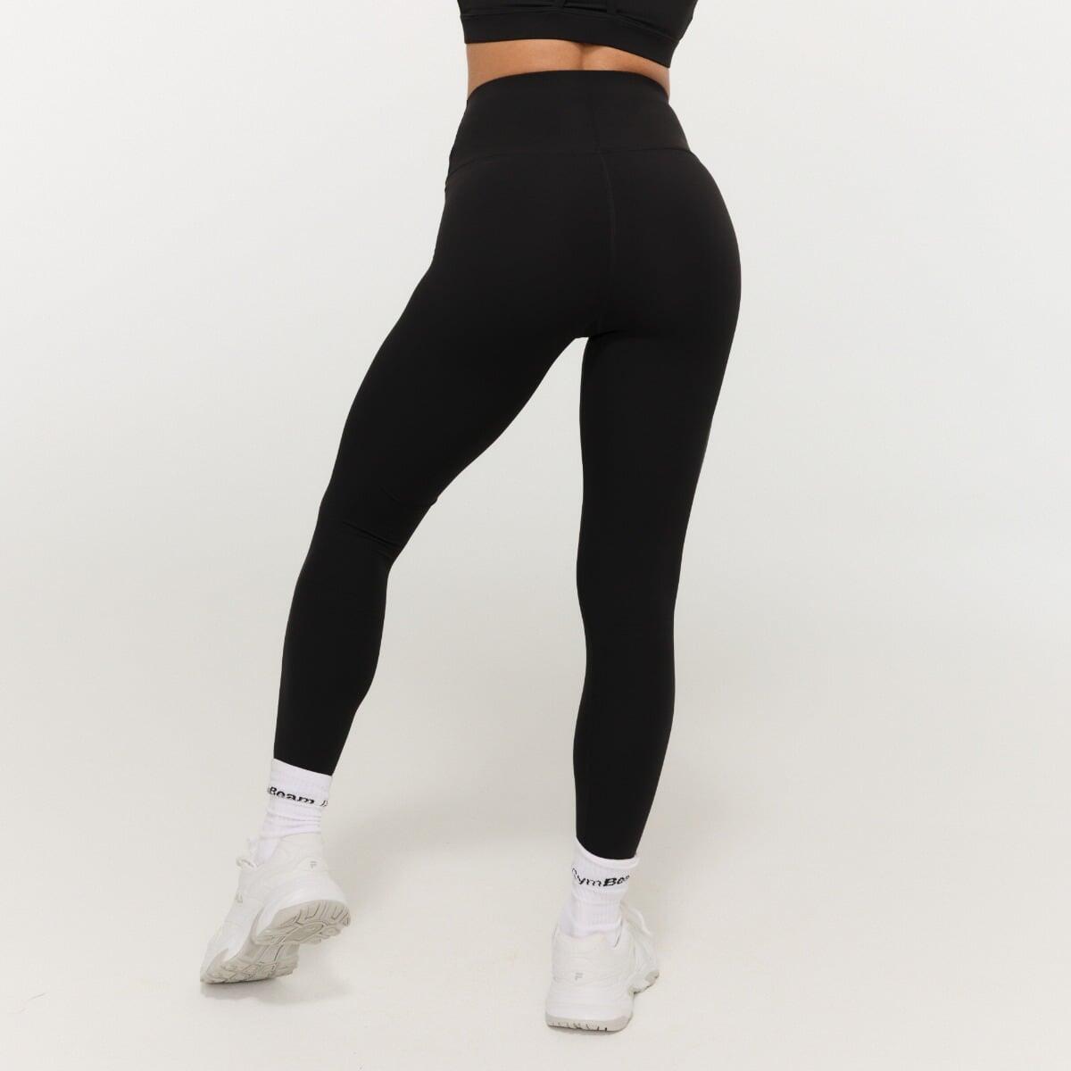 Legginsy damskie fitness z wysoką talią czarne BEAT 3/7
