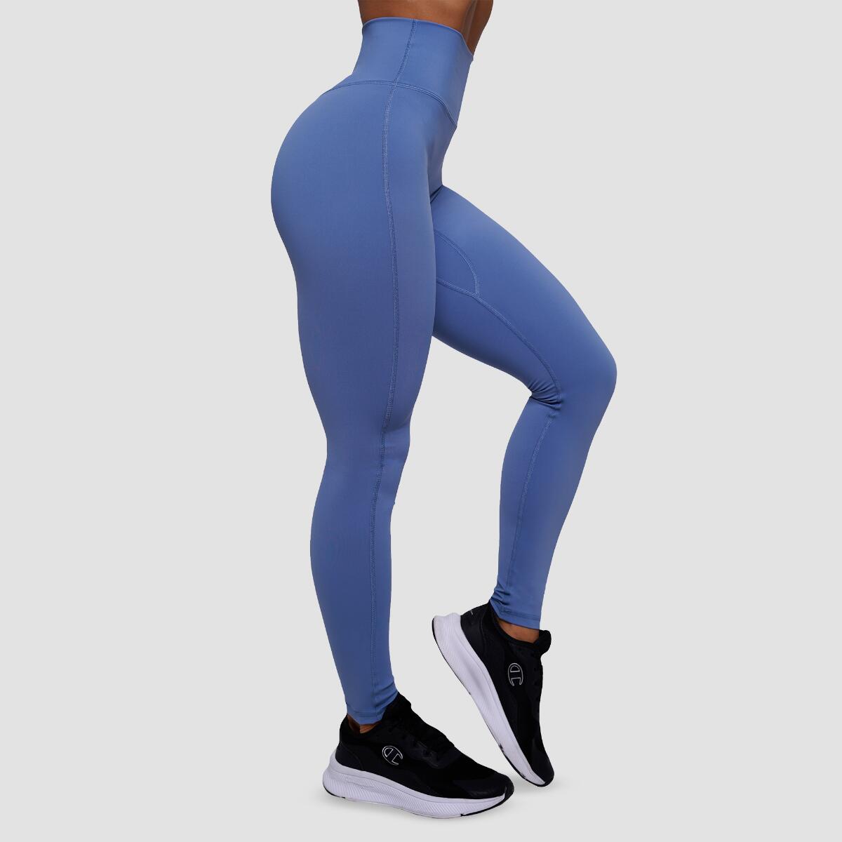 Legginsy damskie functional training z wysokim stanem niebieskie FIT 4/7