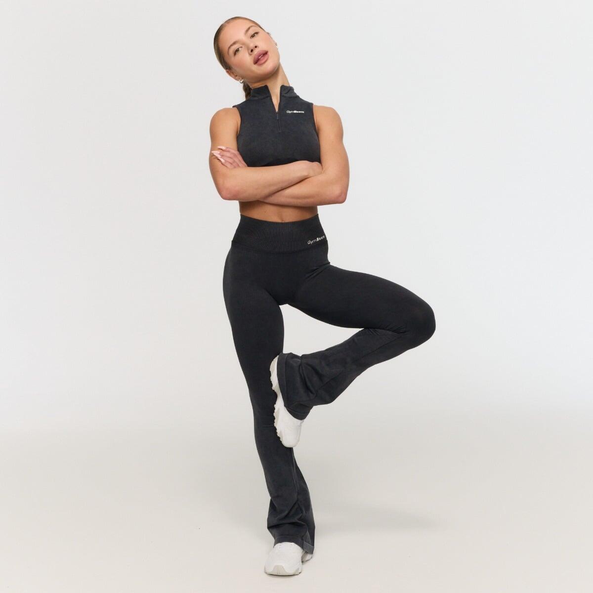 Pantaloni donna palestra seamless grigi Fierce 3/5