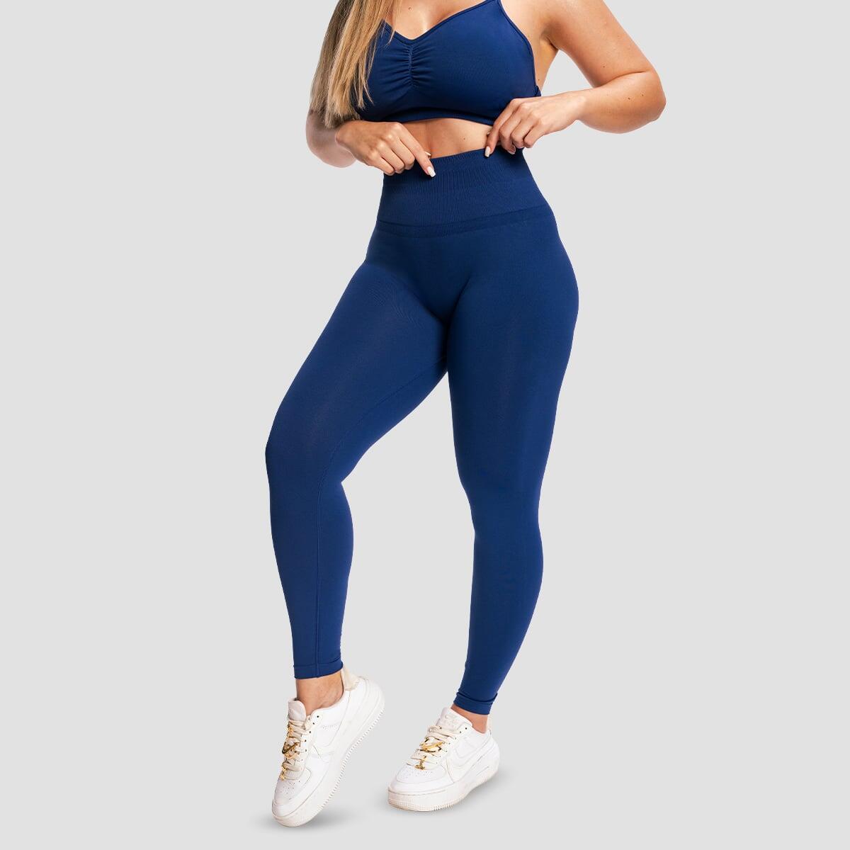 Legginsy damskie fitness bezszwowe granatowe Sculpt Seamless 4/7