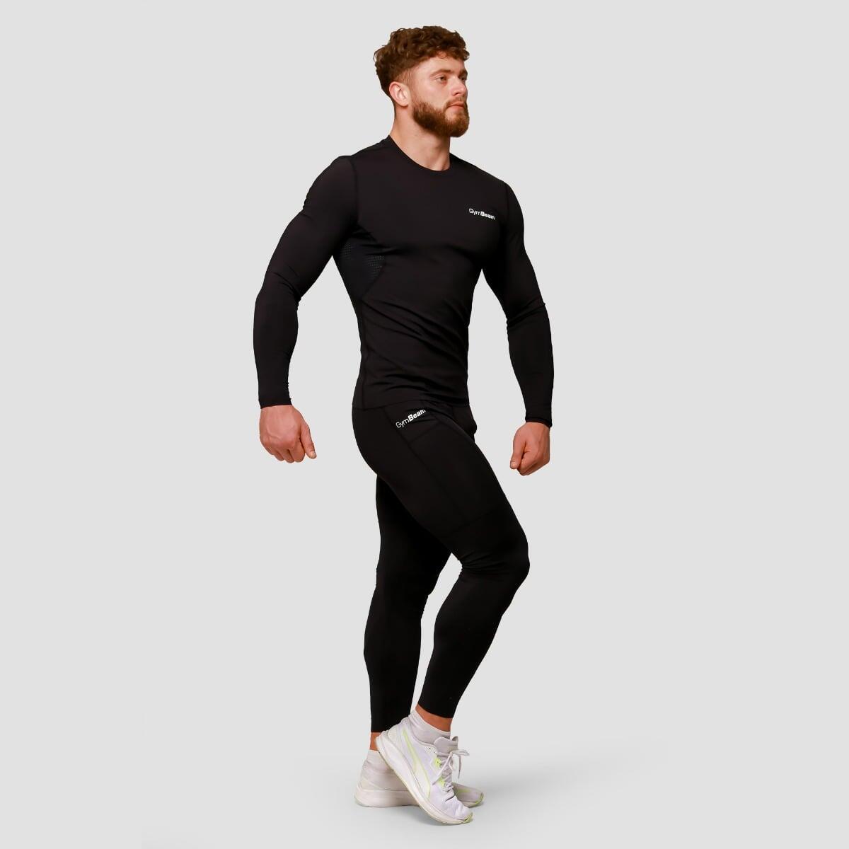 Legginsy męskie fitness kompresyjne czarne Mid 4/7