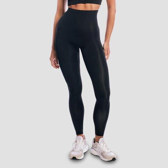 Legginsy damskie fitness z wysoką talią czarne Aura
