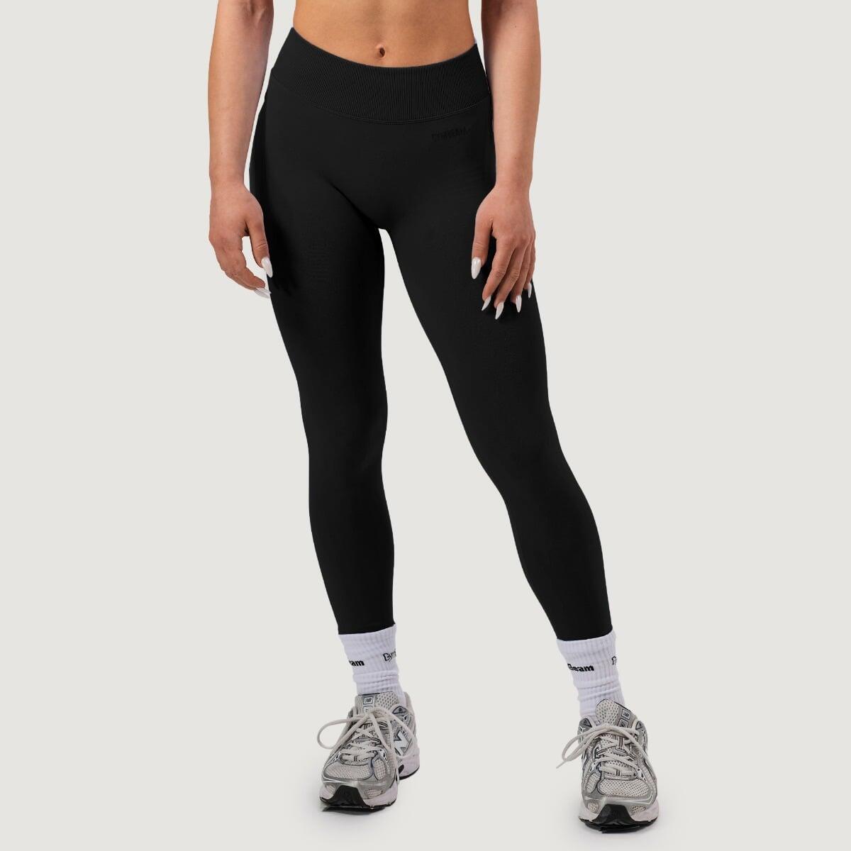 Legginsy damskie fitness bezszwowe z wysokim stanem Black NEO 2/7