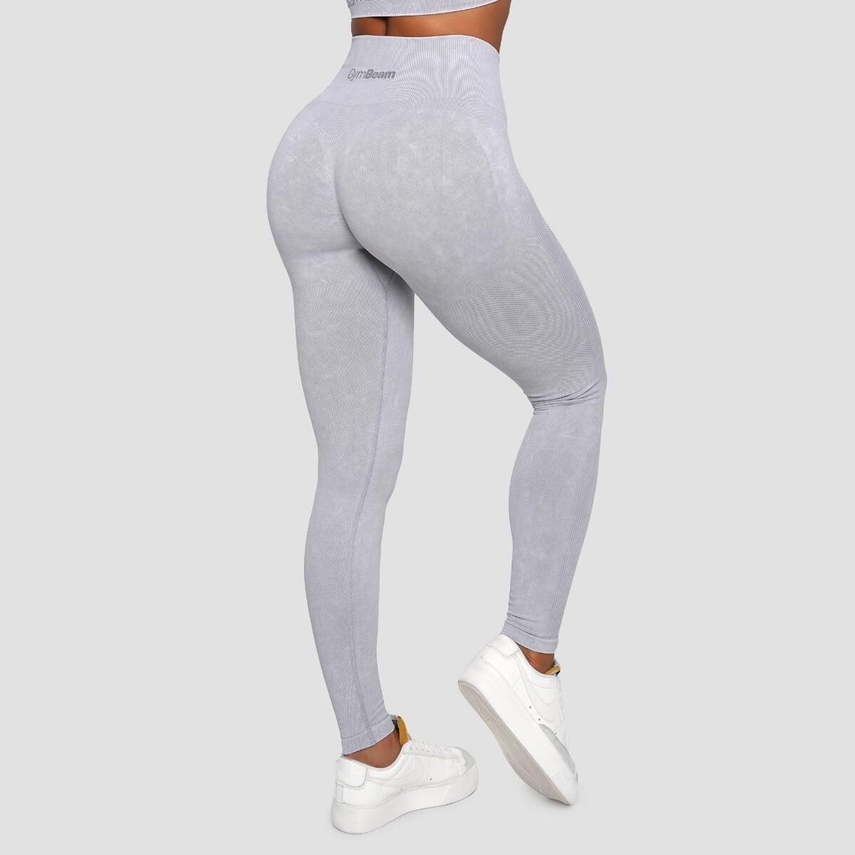 Legginsy damskie fitness bezszwowe szare Lift 3/6