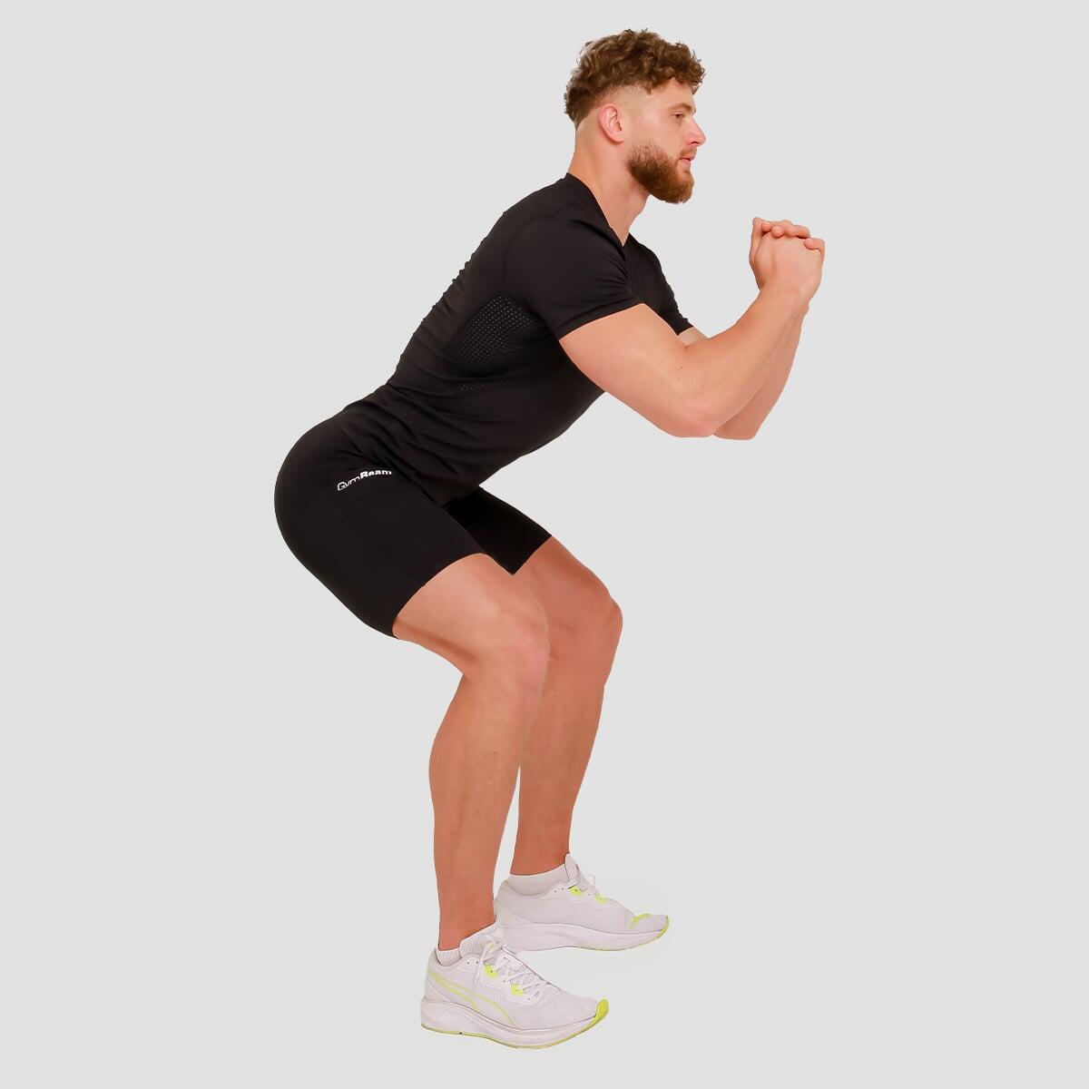 Pantaloncini uomo palestra slim neri 3/7