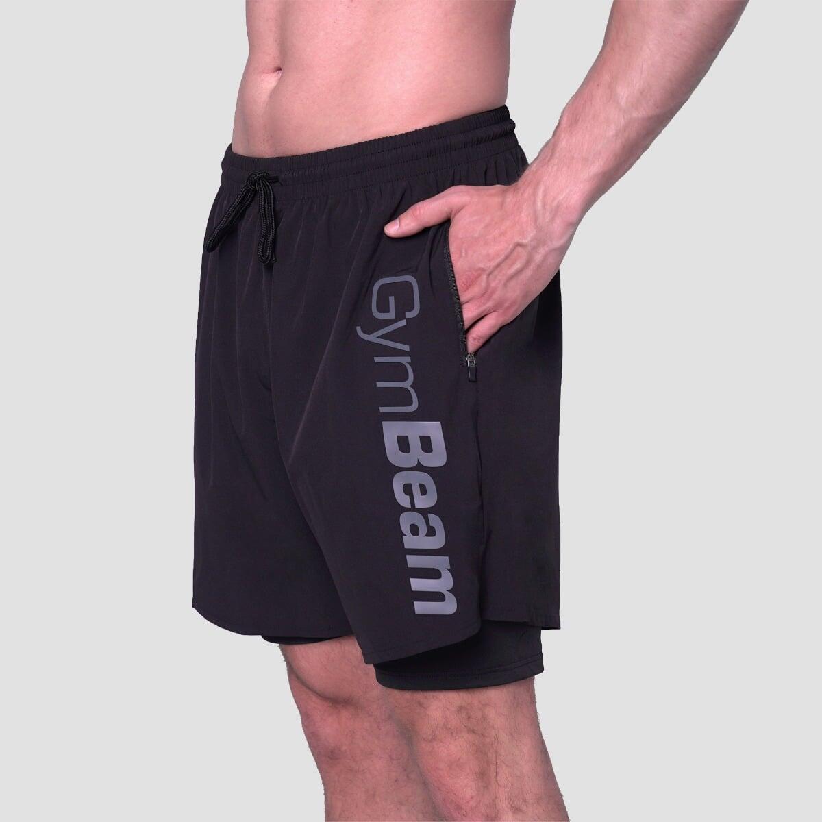 Szorty męskie fitness 2w1 czarne Essence 3/7