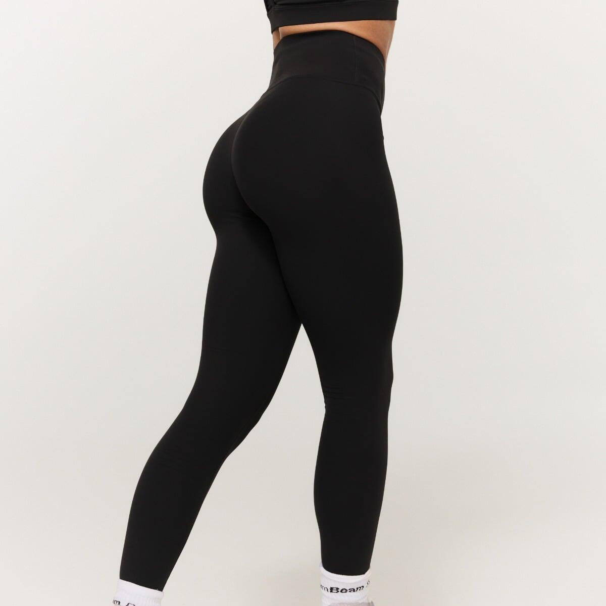 Legginsy damskie fitness z wysoką talią czarne BEAT 4/7
