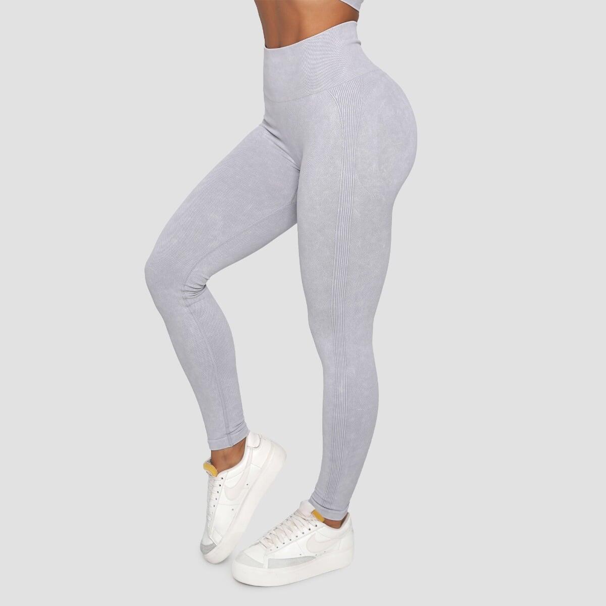 Legginsy damskie fitness bezszwowe szare Lift 2/6