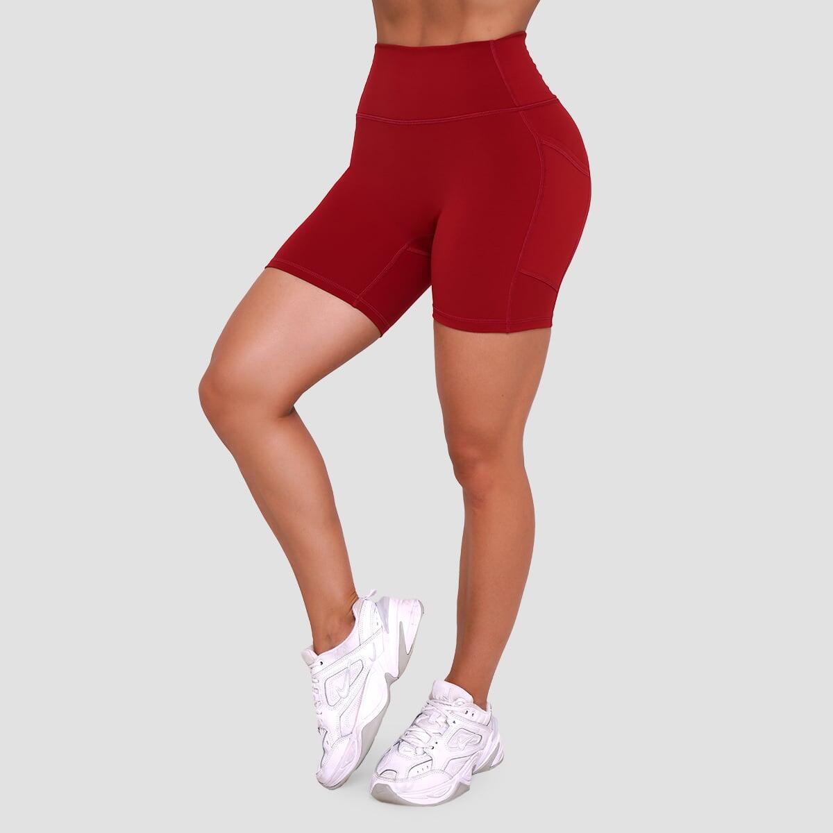 Pantaloncini donna fitness slim rossi Ignite 3/6
