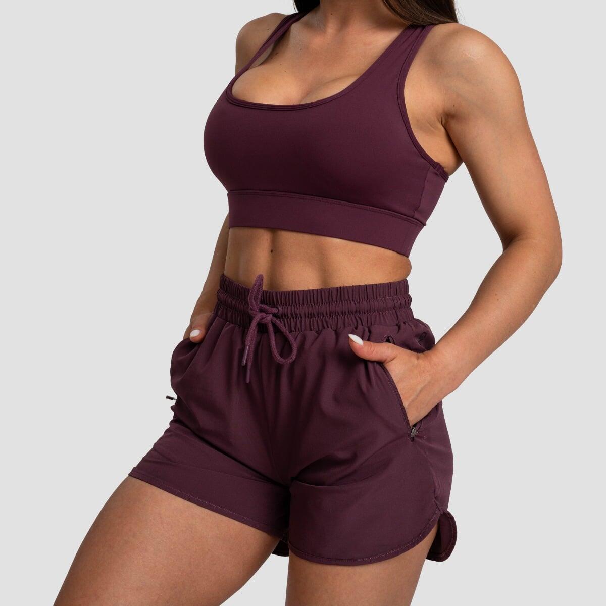 Pantaloncini donna palestra regular rossi TRN 3/7