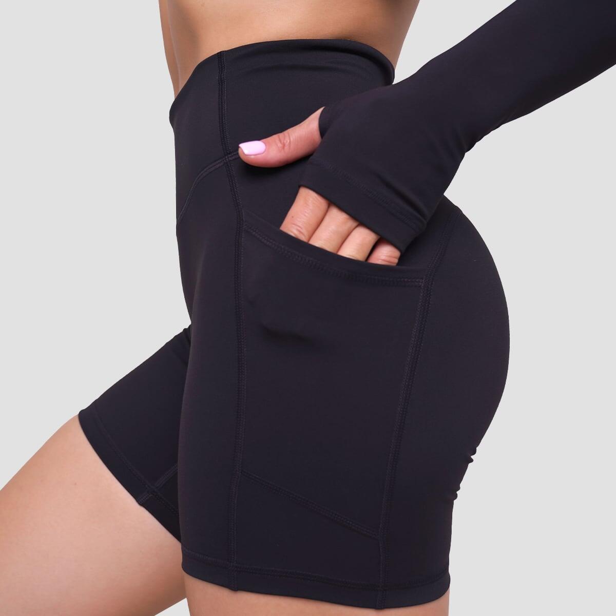 Pantaloncini donna fitness slim neri Ignite 2/7