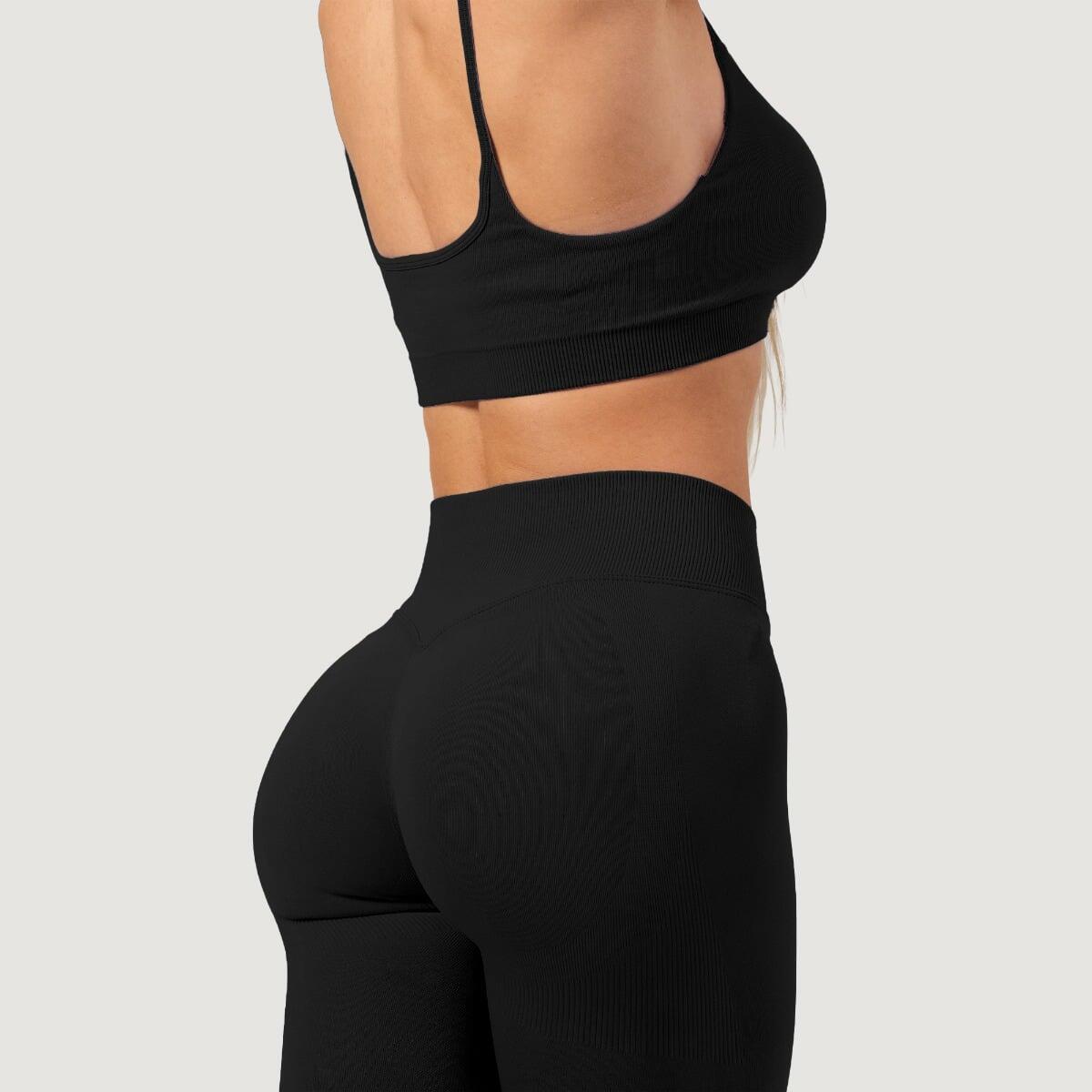 Legginsy damskie fitness bezszwowe z wysokim stanem Black NEO 4/7
