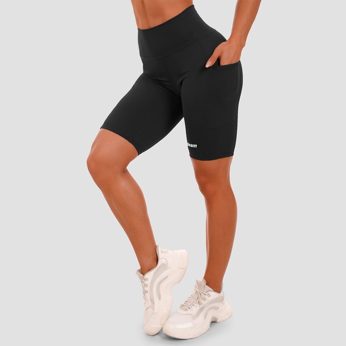 Pantaloncini donna fitness slim neri 2/6