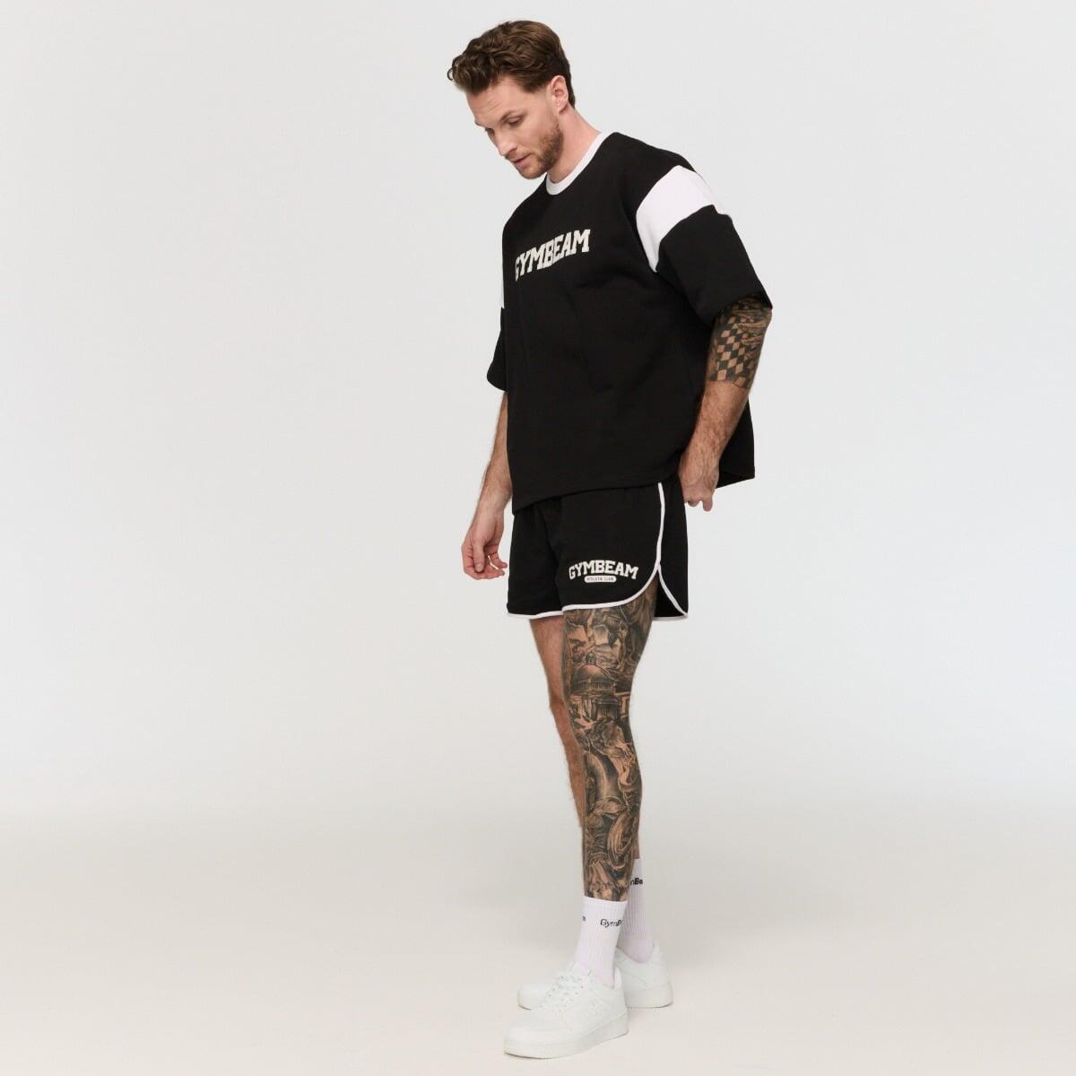 Pantaloncini uomo palestra oversize neri Varsity 3/6