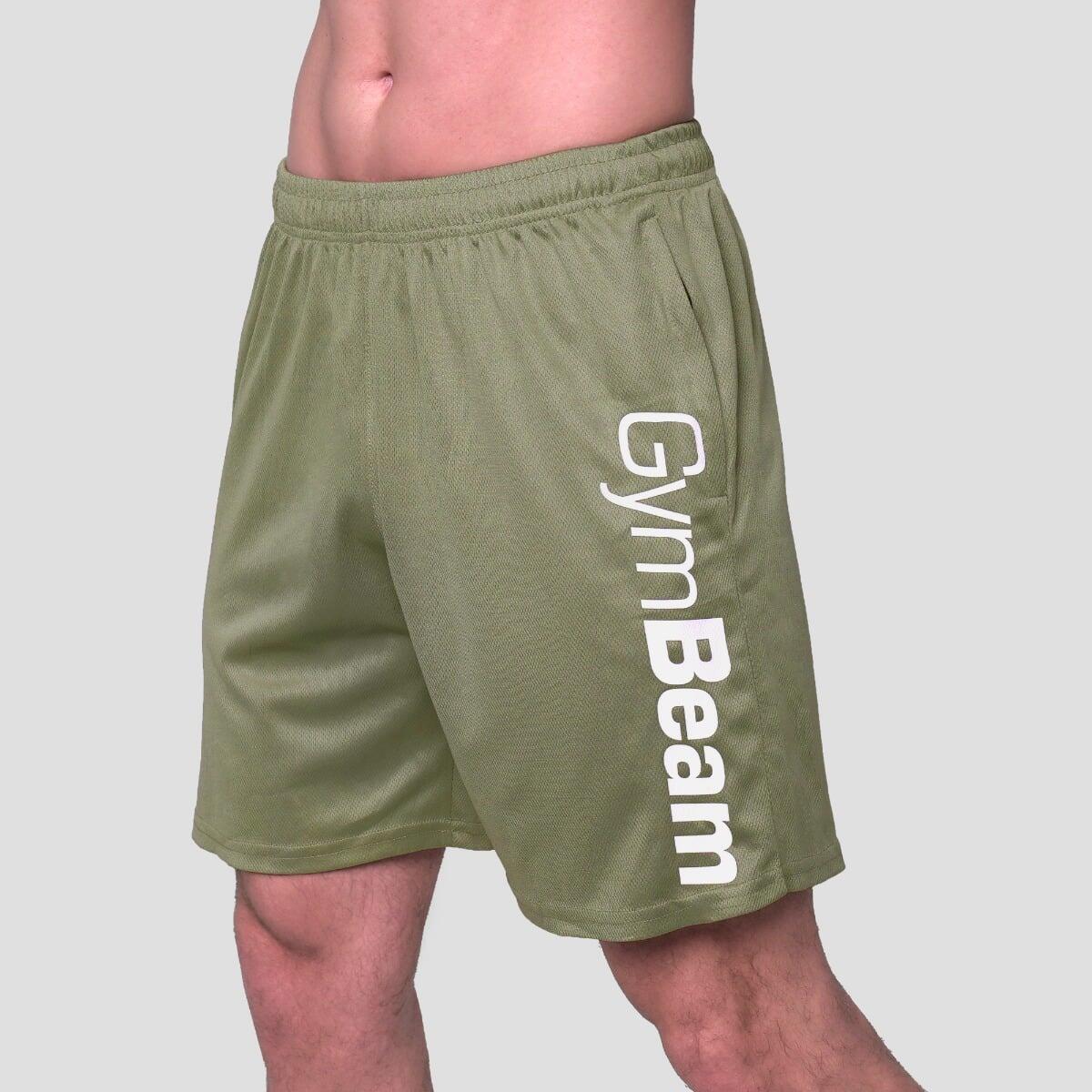 Pantaloncini uomo palestra con zip verdi Essence 3/7