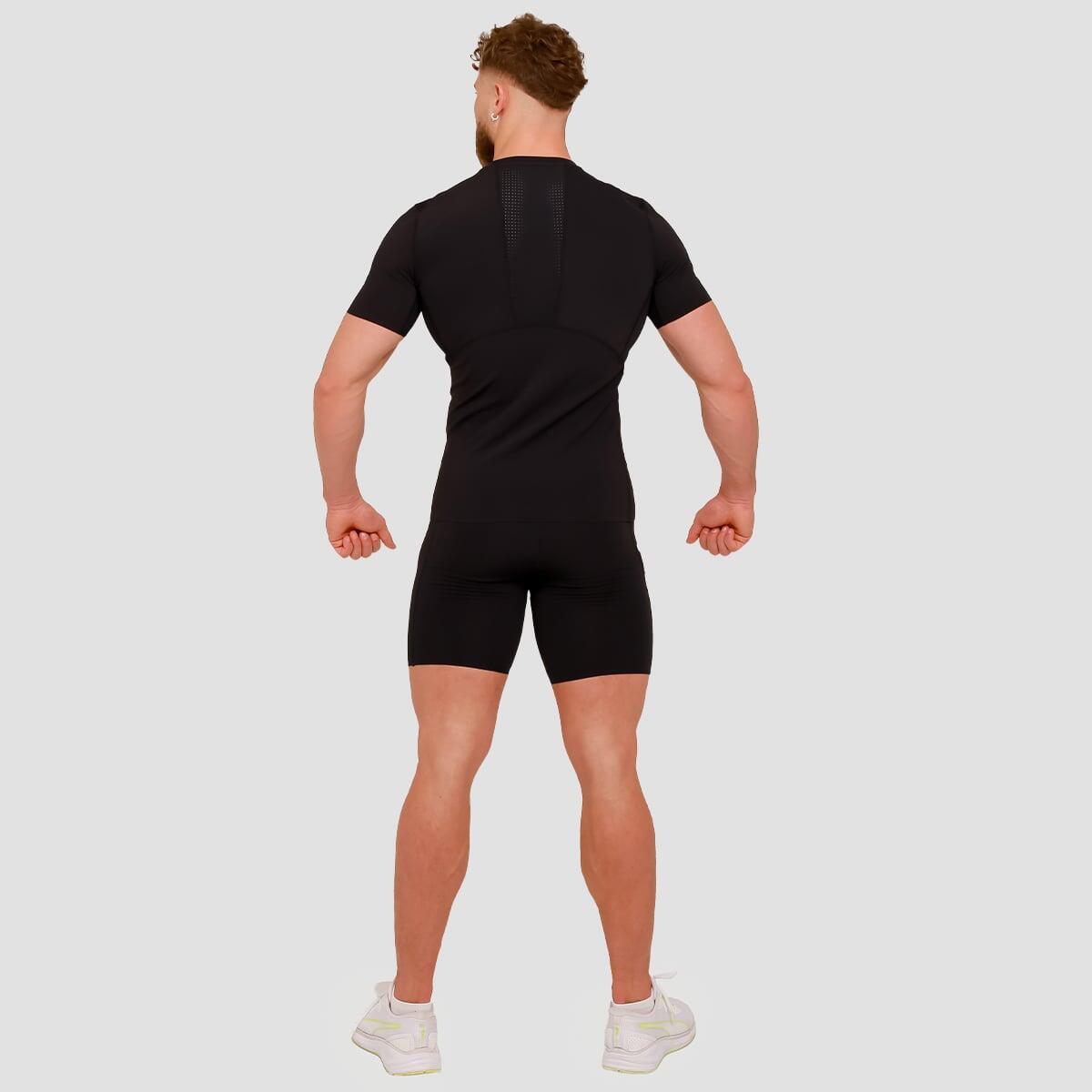 Pantaloncini uomo palestra slim neri 5/7