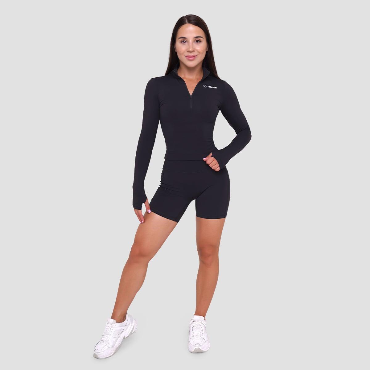 Pantaloncini donna fitness slim neri Ignite 5/7