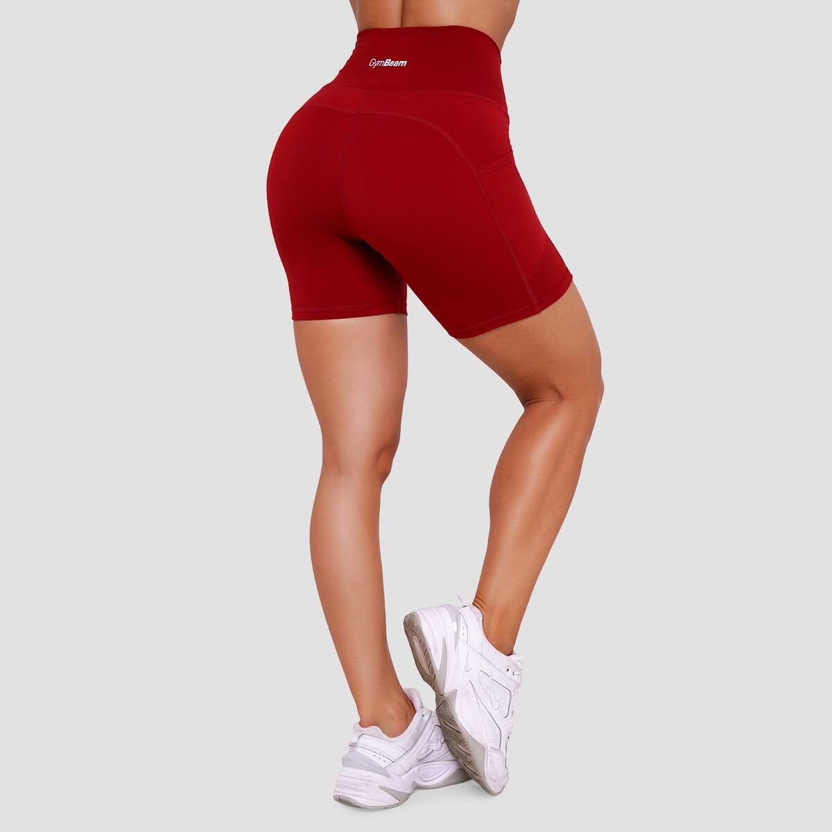Pantaloncini donna fitness slim rossi Ignite 4/6
