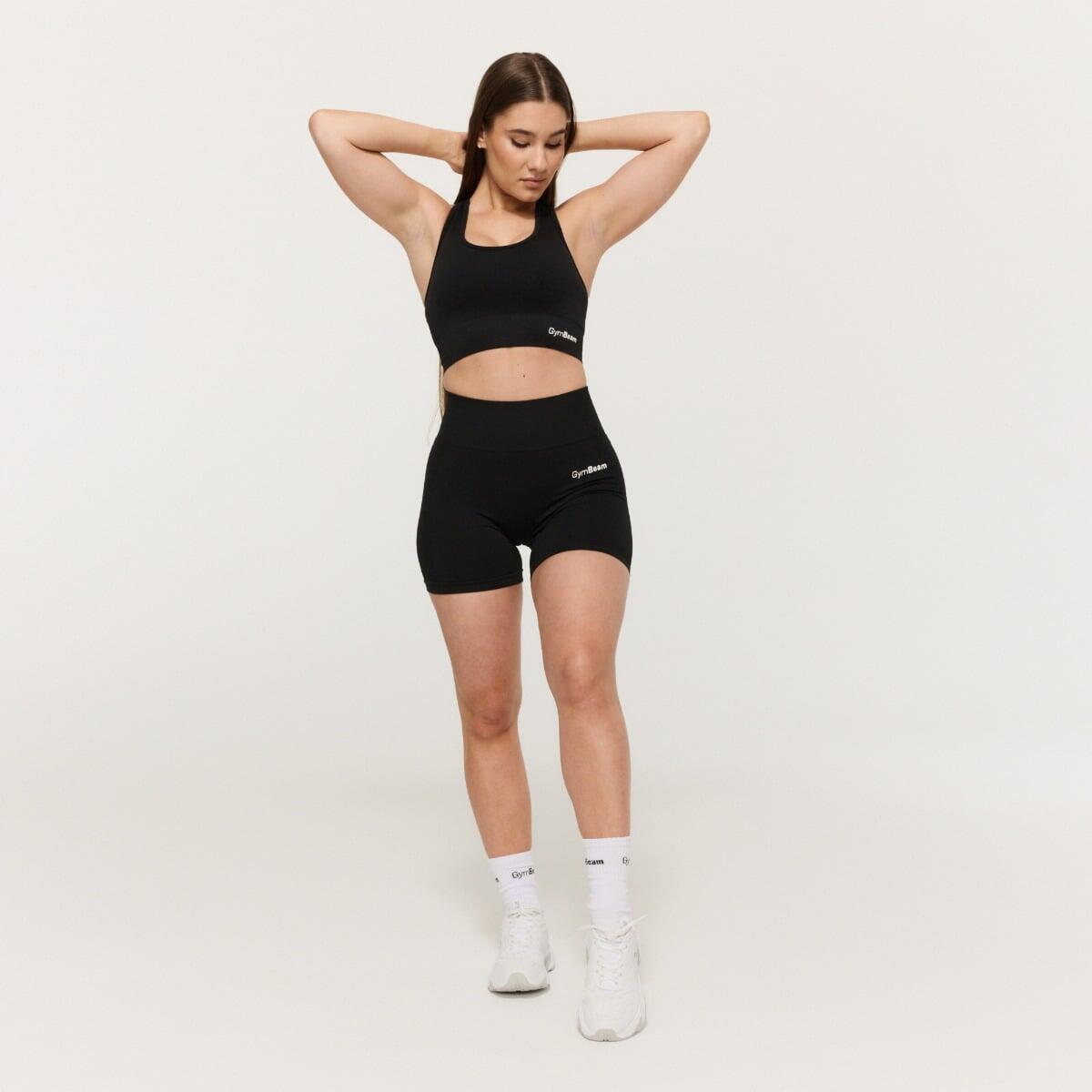 Pantaloncini donna fitness traspiranti neri FLO 5/7