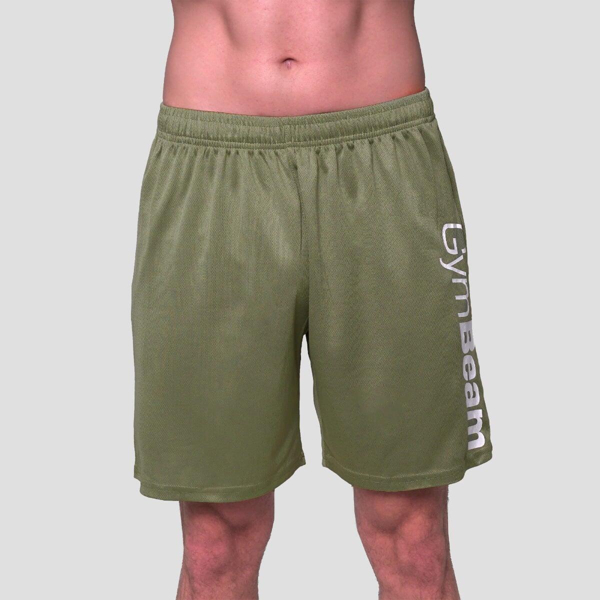 Pantaloncini uomo palestra con zip verdi Essence 2/7