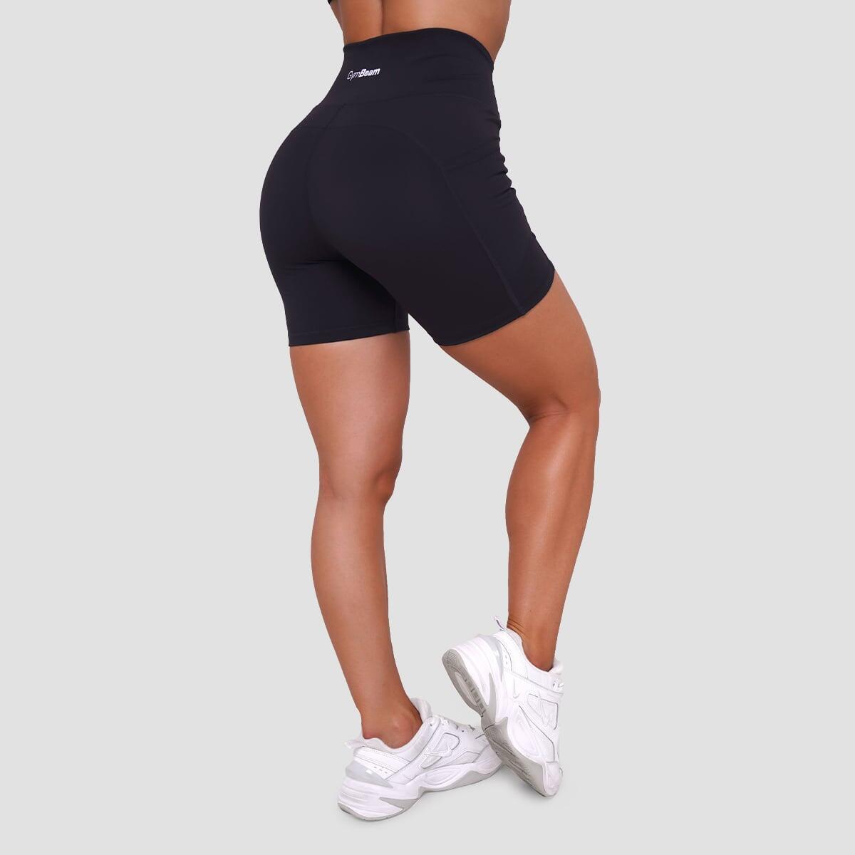 Pantaloncini donna fitness slim neri Ignite 4/7