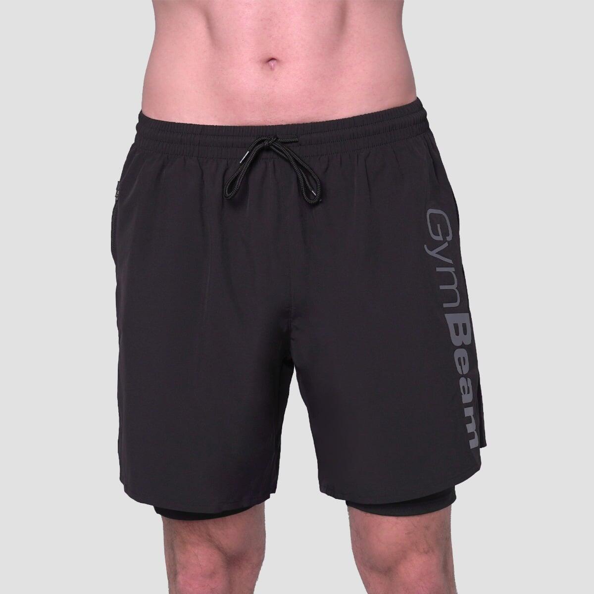 Szorty męskie fitness 2w1 czarne Essence 4/7